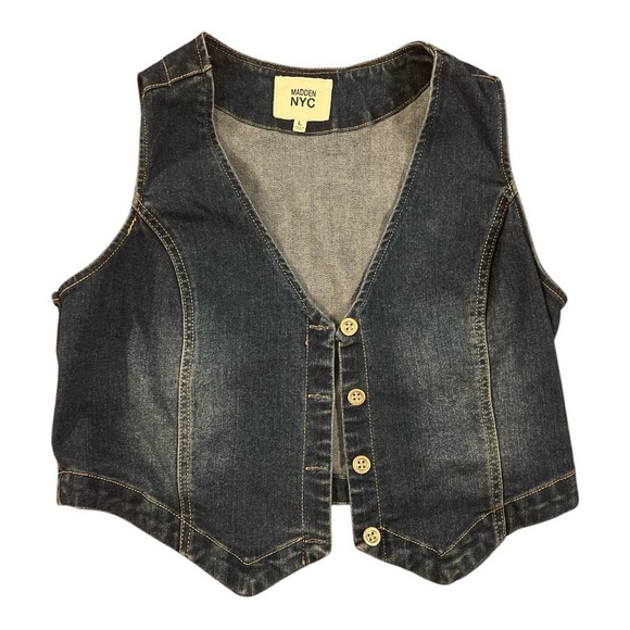 madden nyc Tops - MADDEN NYC Denim Button-Up Vest